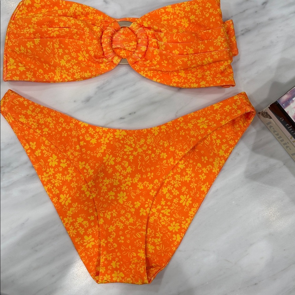 Kulani Kinis Orange Floral One-Piece Swimsuit